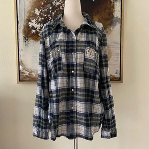 Rebellious . One plaid flannel shirt size XL